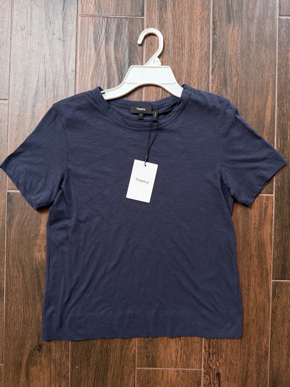 NWT Theory tilma sea club spring Navy Short Sleeve Crewneck Tee shirt S Womens